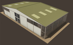 Render of modular kennel unit