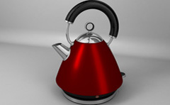 3d model of a branded kettle for product promotional print.
